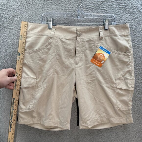 Columbia Shorts Womens 16 Tan Cloverdale Cargo Omni Shade Omni Wick Outdoors - Picture 4 of 9